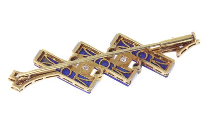 Diamond and Lapis Lazuli Arrow Brooch, Platinum and Gold, Circa 1940's