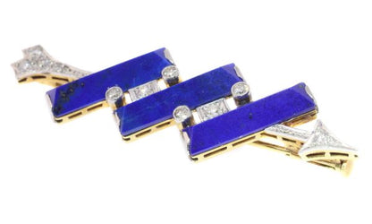 Diamond and Lapis Lazuli Arrow Brooch, Platinum and Gold, Circa 1940's