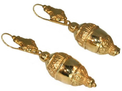 Antique Victorian Acorn Drop Earrings, 18ct Rose Gold, Circa 1835