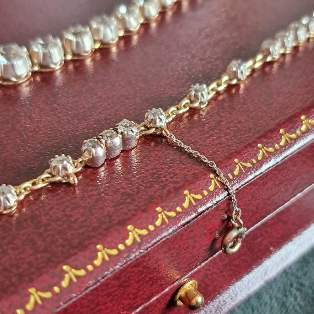 Antique Diamond rivière necklace 10 carats