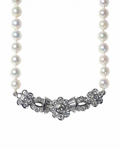 Diamond & Cultured Pearl Necklace