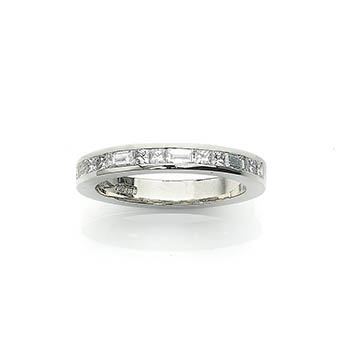 Princess & Baguette Cut Diamond Half Eternity Ring