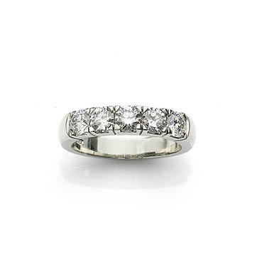 Five Stone Diamond Half Eternity Ring