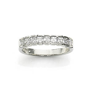 Asscher Cut Diamond Half Eternity Ring