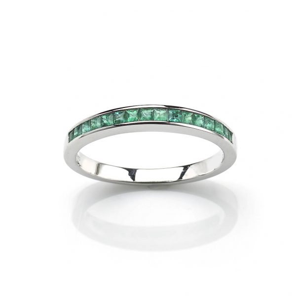 Emerald Half Eternity Ring