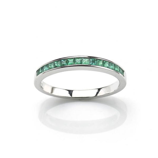 Emerald Half Eternity Ring