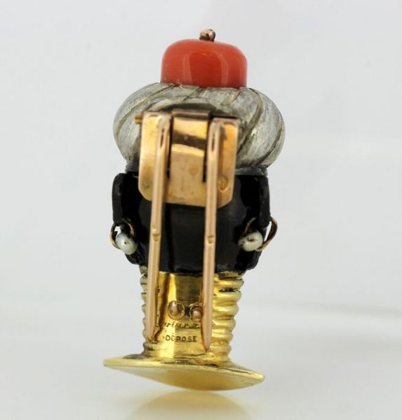 Antique Cartier Blackamoor Head Clip Brooch, French, circa 1938