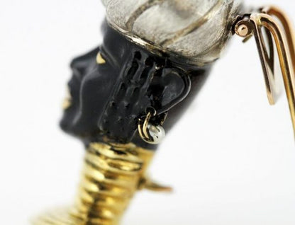 Antique Cartier Blackamoor Head Clip Brooch, French, circa 1938