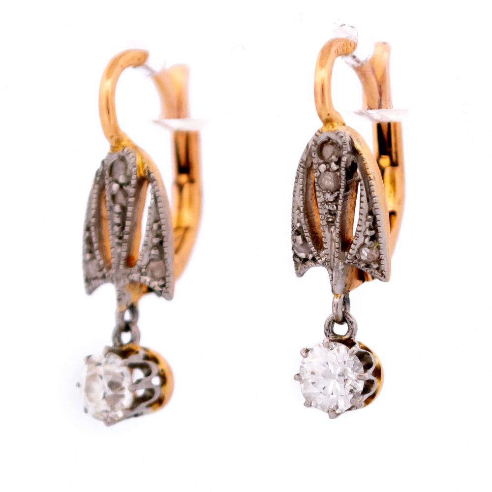 Belle Époque diamond earrings in gold and platinum