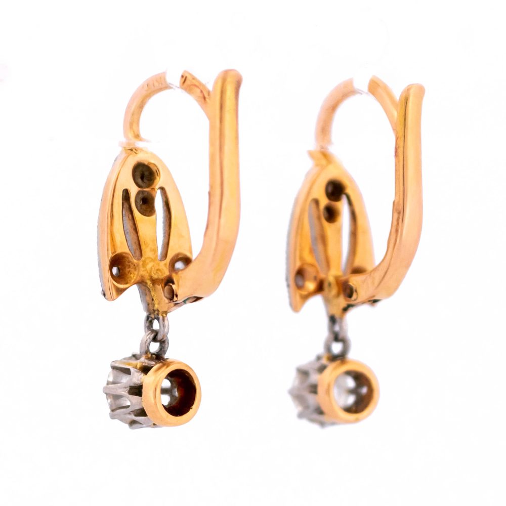 Belle Époque diamond earrings in gold and platinum