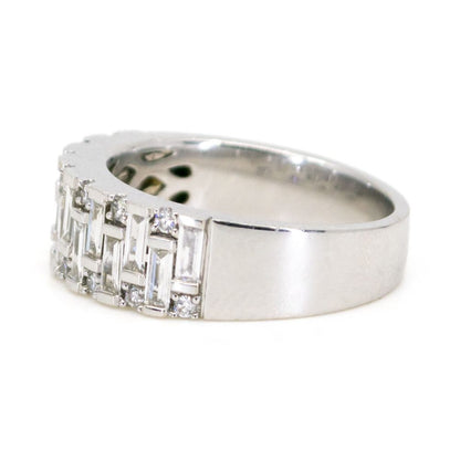 Contemporary Diamond Ring In 18 Carat White Gold