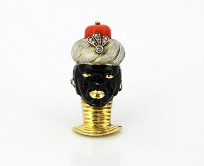 Antique Cartier Blackamoor Head Clip Brooch, French, circa 1938