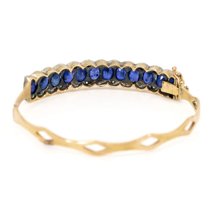 Vintage Sapphire And Diamond Row Bracelet In Gold And Silver