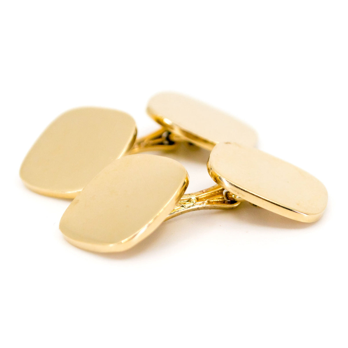 Tiffany & Co. 14 Carat Yellow Gold Plain Cufflinks