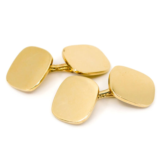 Tiffany & Co. 14 Carat Yellow Gold Plain Cufflinks