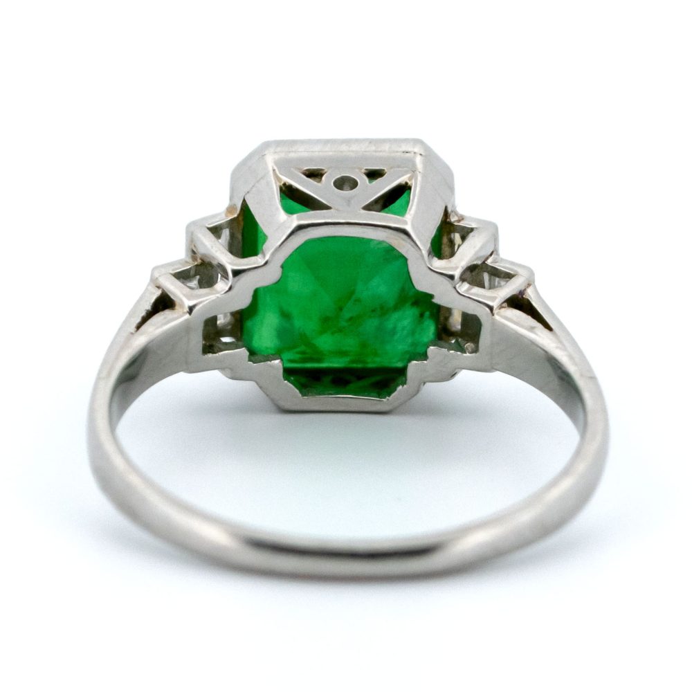 Emerald Diamond Platinum Ring