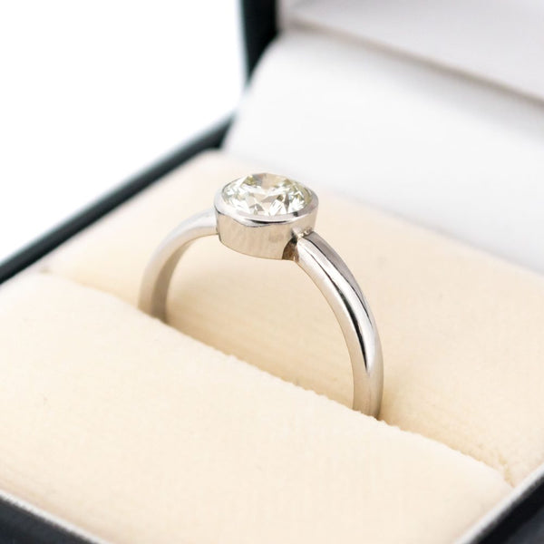 Vintage Solitaire Diamond Engagement Ring In Platinum