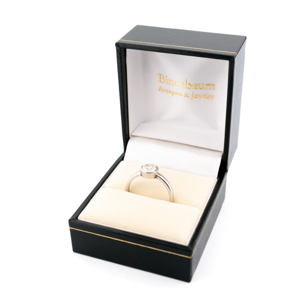 Vintage Solitaire Diamond Engagement Ring In Platinum