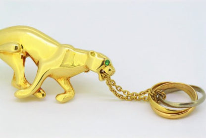 Vintage Cartier Panthere Trinity 18ct Gold Brooch