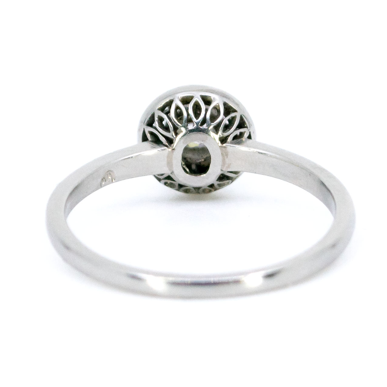 Vintage Platinum Old Mine-Cut Diamond Halo Cluster Ring