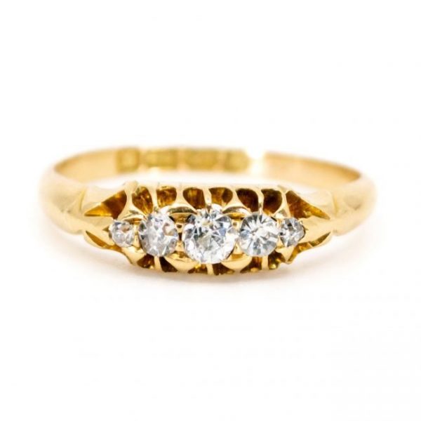 Antique Victorian Old-Cut Diamond and 18ct Gold Ring, 0.25 carats