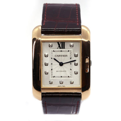 Cartier Tank Anglaise 18ct Rose Gold Automatic Watch with Diamonds, Ref 3508