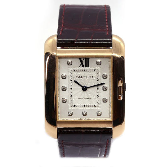 Cartier Tank Anglaise 18ct Rose Gold Automatic Watch with Diamonds, Ref 3508