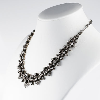 Victorian Antique French 12.20ct Old Mine Cut and Rose Cut Diamond Necklace come Bracelet in Silver and 18ct Rose Gold, Circa 1840
