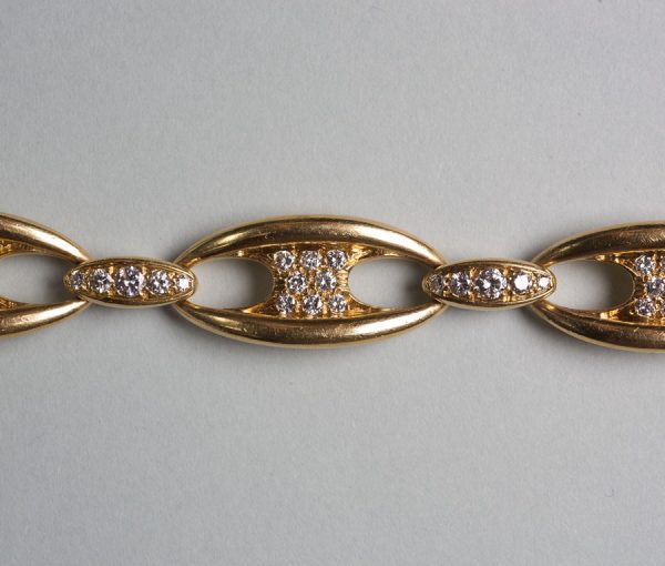 Vintage Mauboussin 2ct Diamond and 18ct Gold Bracelet, Signed