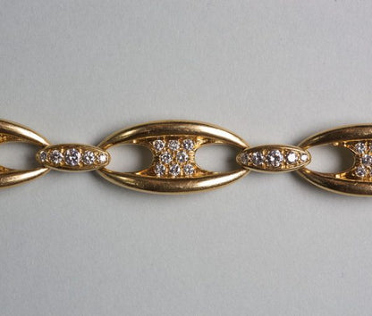 Vintage Mauboussin 2ct Diamond and 18ct Gold Bracelet, Signed