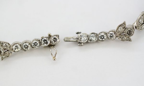 Antique French 18ct White Gold Diamond Tennis Bracelet