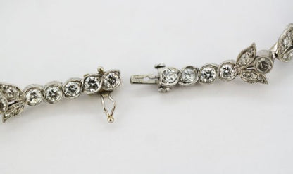Antique French 18ct White Gold Diamond Tennis Bracelet