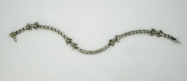 Antique French 18ct White Gold Diamond Tennis Bracelet