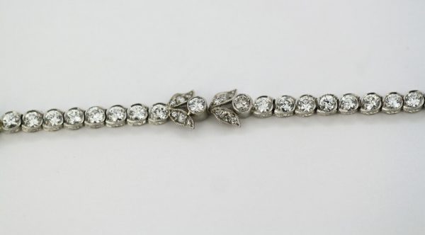 Antique French 18ct White Gold Diamond Tennis Bracelet