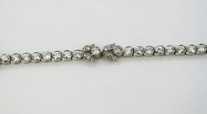 Antique French 18ct White Gold Diamond Tennis Bracelet