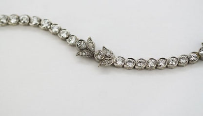 Antique French 18ct White Gold Diamond Tennis Bracelet