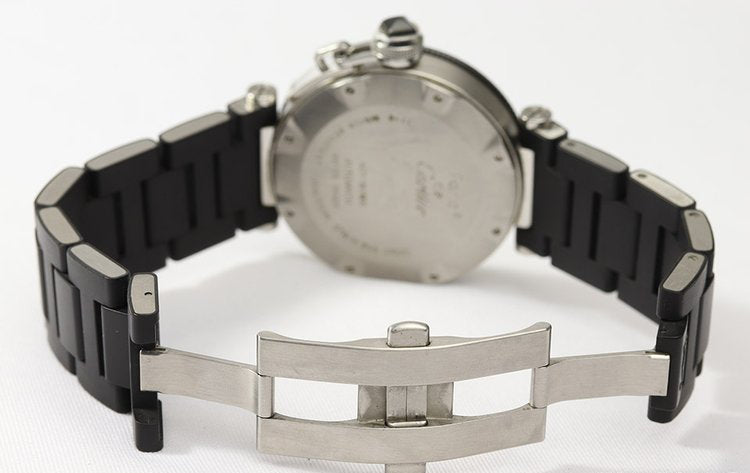 Cartier Pasha Seatimer 2790 Stainless Steel 40mm Automatic Watch black rubber strap