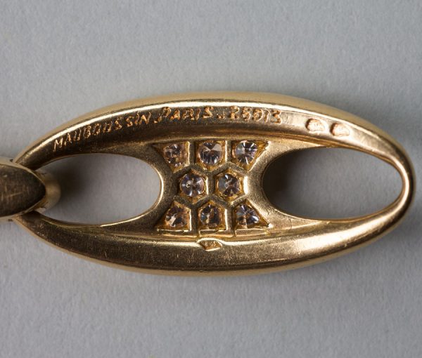 Vintage Mauboussin Diamond and 18ct Gold Bracelet; set with 2cts brilliant-cut diamonds. Signed and numbered: 26913, maker’s mark ‘Ste E’, Circa 1965.