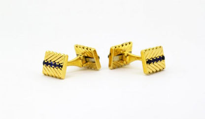 Vintage Van Cleef and Arpels 18ct Yellow Gold Sapphire Set Cufflinks