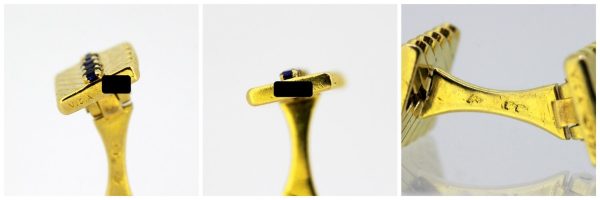 Vintage Van Cleef and Arpels 18ct Yellow Gold Sapphire Set Cufflinks