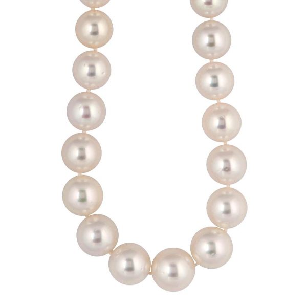 Southsea Pearl Necklace with 18ct White Gold and Diamond Ball Clasp