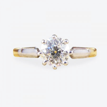 Antique Edwardian 0.53ct Old-Cut Diamond Solitaire Engagement Ring