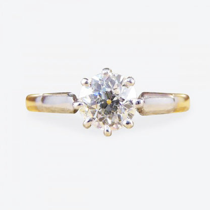 Antique Edwardian 0.53ct Old-Cut Diamond Solitaire Engagement Ring