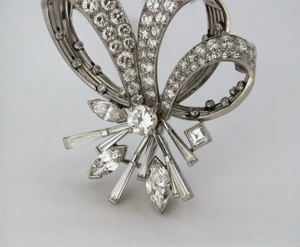 Vintage Cartier 7.67ct Diamond Brooch Pendant in 18ct White Gold