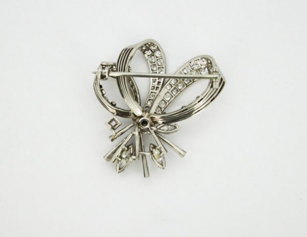 Vintage Cartier 7.67ct Diamond Brooch Pendant in 18ct White Gold