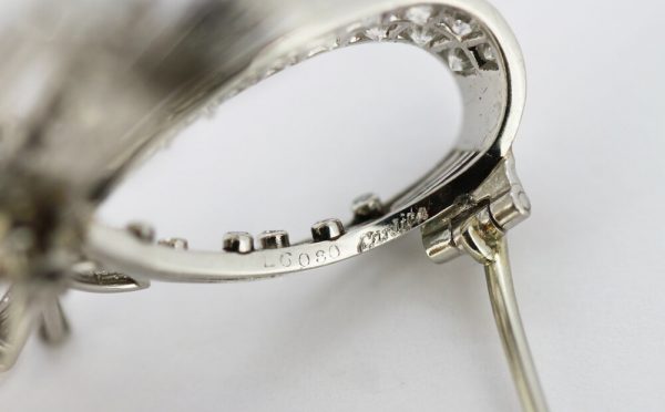 Vintage Cartier 7.67ct Diamond Brooch Pendant in 18ct White Gold