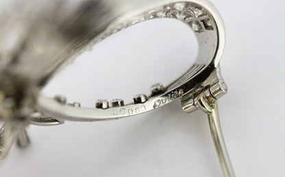 Vintage Cartier 7.67ct Diamond Brooch Pendant in 18ct White Gold