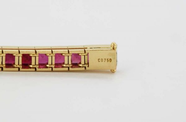 Vintage 8.00ct Burma Ruby Tennis Bracelet, 18ct Yellow Gold