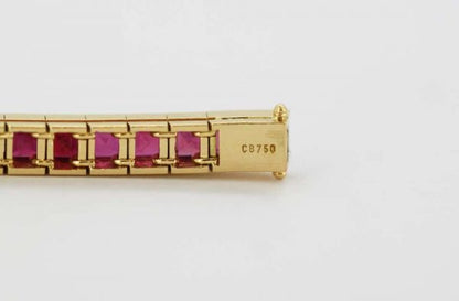 Vintage 8.00ct Burma Ruby Tennis Bracelet, 18ct Yellow Gold