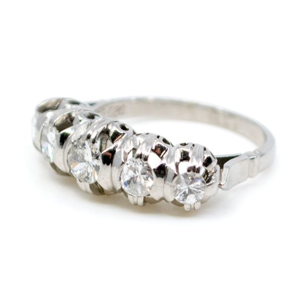 Antique Art Deco 1.20ct Diamond Five Stone Ring